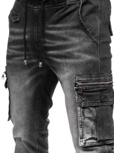 Bolf Herren Jeanshose Joggers Cargohose Schwarz  MP0108N