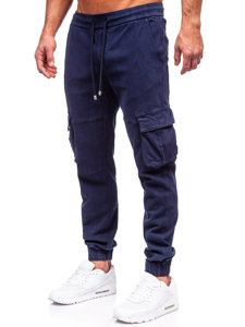 Bolf Herren Jeanshose Joggers Cargohse Dunkelblau  MP0105BS