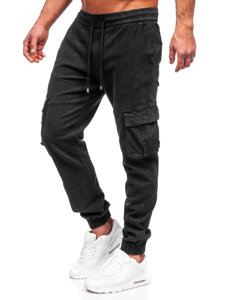 Bolf Herren Jeanshose Joggers Cargohse Schwarz  MP0105N