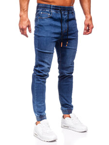 Bolf Herren Jeanshose Joggers Dunkelblau  8121