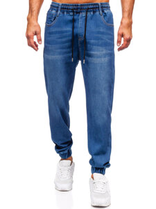 Bolf Herren Jeanshose Joggers Dunkelblau 8151