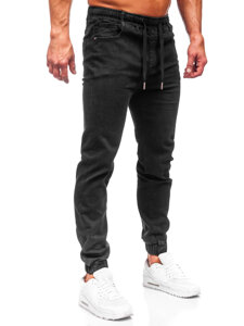 Bolf Herren Jeanshose Joggers Schwarz  8111