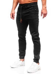 Bolf Herren Jeanshose Joggers Schwarz  8112