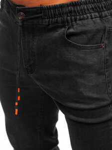 Bolf Herren Jeanshose Joggers Schwarz  9101