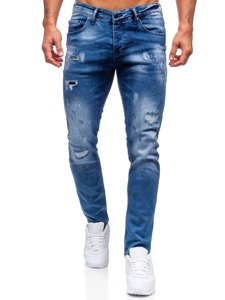 Bolf Herren Jeanshose regular fit Dunkelblau  4013