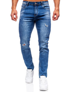 Bolf Herren Jeanshose regular fit Dunkelblau K10006-1