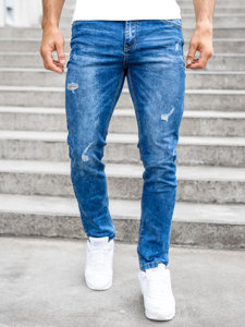 Bolf Herren Jeanshose regular fit Dunkelblau K10008-1