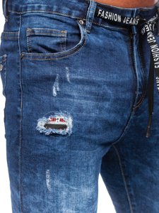 Bolf Herren Jeanshose regular fit Dunkelblau TF092