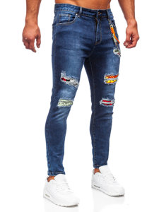 Bolf Herren Jeanshose regular fit Dunkelblau TF093