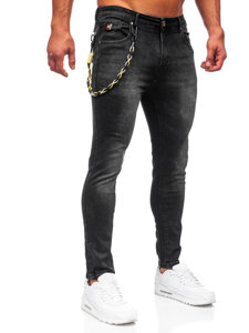 Bolf Herren Jeanshose regular fit Schwarz  TF098