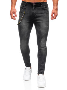 Bolf Herren Jeanshose regular fit Schwarz  TF098