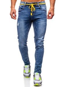 Bolf Herren Jeanshose skinny fit Dunkelblau  KX565