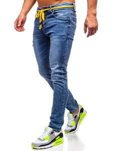 Bolf Herren Jeanshose skinny fit Dunkelblau  KX565