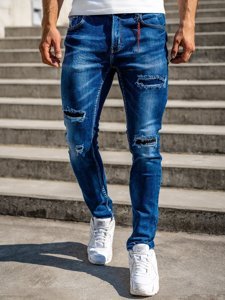 Bolf Herren Jeanshose slim fit Dunkelblau  80033W0