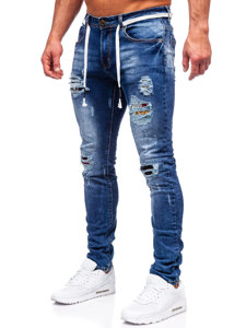 Bolf Herren Jeanshose slim fit Dunkelblau  E7789