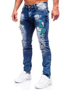 Bolf Herren Jeanshose slim fit Dunkelblau E7860