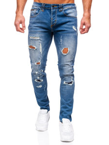 Bolf Herren Jeanshose slim fit Dunkelblau  MP0086BS