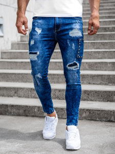 Bolf Herren Jeanshose slim fit Dunkelblau  TF249