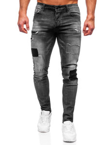 Bolf Herren Jeanshose slim fit Schwarzgrau  MP0031G