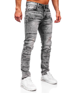 Bolf Herren Jeanshose slim fit Schwarzgrau  MP0163N