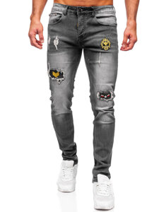 Bolf Herren Jeanshose slim fit Schwarzgrau  MP0167G