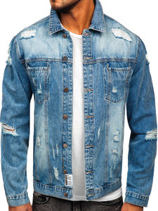 Bolf Herren Jeansjacke Azurblau  MJ501BC