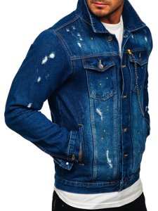 Bolf Herren Jeansjacke Dunkelblau  3-4