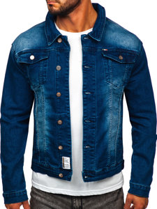 Bolf Herren Jeansjacke Dunkelblau  MJ512BS