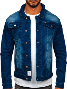 Bolf Herren Jeansjacke Dunkelblau  MJ512BS