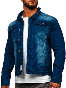 Bolf Herren Jeansjacke Dunkelblau  MJ512BS