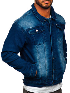 Bolf Herren Jeansjacke Dunkelblau  MJ512BS