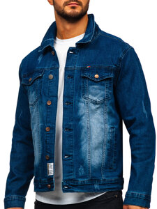 Bolf Herren Jeansjacke Dunkelblau  MJ525BS