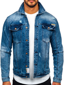 Bolf Herren Jeansjacke Dunkelblau  MJ529BS