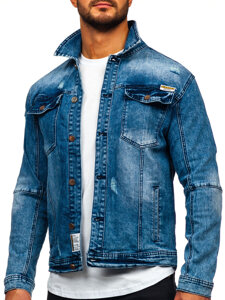 Bolf Herren Jeansjacke Dunkelblau  MJ529BS