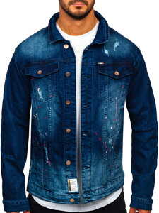 Bolf Herren Jeansjacke Dunkelblau  MJ542BS