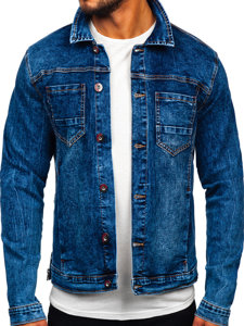 Bolf Herren Jeansjacke Dunkelblau  RC85147W1