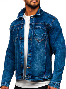 Bolf Herren Jeansjacke Dunkelblau  RC85147W1