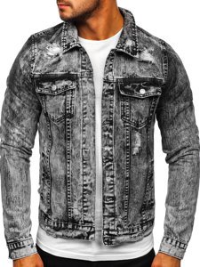 Bolf Herren Jeansjacke Grau  AK588