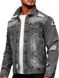 Bolf Herren Jeansjacke Grau  MJ501G