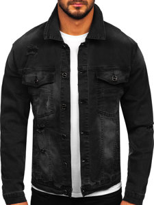 Bolf Herren Jeansjacke Schwarz  MJ506N