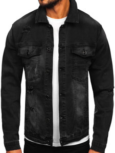 Bolf Herren Jeansjacke Schwarz  MJ506N