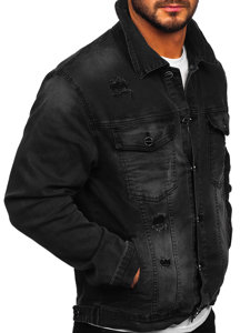 Bolf Herren Jeansjacke Schwarz  MJ506N