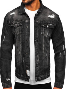 Bolf Herren Jeansjacke Schwarz  MJ507N