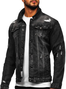 Bolf Herren Jeansjacke Schwarz  MJ507N