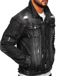 Bolf Herren Jeansjacke Schwarz  MJ507N