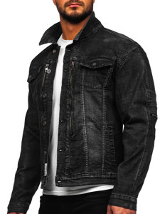 Bolf Herren Jeansjacke Schwarz  MJ508N