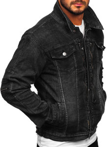 Bolf Herren Jeansjacke Schwarz  MJ508N