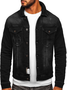 Bolf Herren Jeansjacke Schwarz  MJ514N