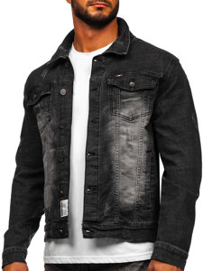 Bolf Herren Jeansjacke Schwarz  MJ525N