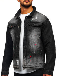 Bolf Herren Jeansjacke Schwarz  MJ542N